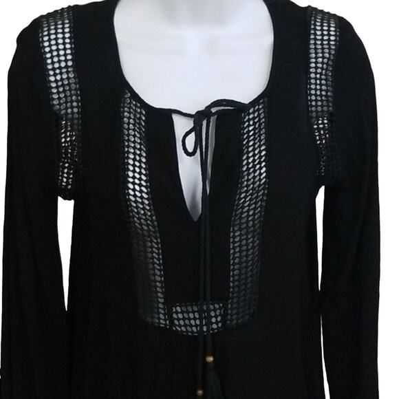 NWT Daniel Rainn Black Boho Blouse - Picture 2 of 9